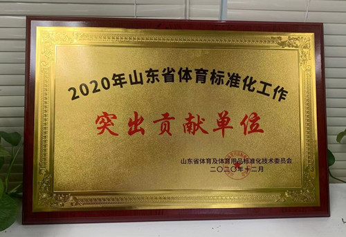 恭喜MK体育-MKsports官网体育荣获山东省体育及体育用品标准化技术委员会授予“突出贡献单位”荣誉称号